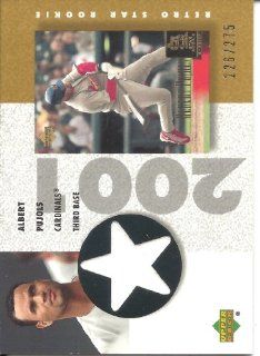 Albert Pujols 2002 UD Authentics Retro Star Rookie Jerseys Gold Card #SRAP 226/275 St. Louis Cardinals Sports Collectibles