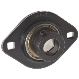 NTN AELPFL202 010 Light Duty Flange Bearing, 2 Bolts, Eccentric Lock, Non Relubricatable, Contact Seals, Pressed Steel, Inch, 5/8" Bore, 2 1/2" Bolt Hole Spacing Width, 2 5/16" Height Flange Block Bearings