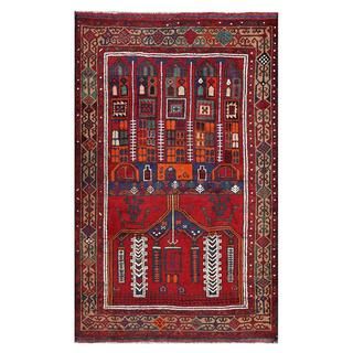 Afghan Hand knotted Tribal Balouchi Red/ Orange Wool Rug (3'10 x 6'2) 3x5   4x6 Rugs