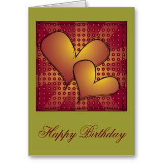 "Happy Birthday" Heart Design Greeting Cards