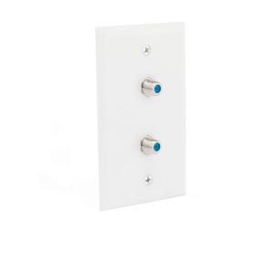 CE TECH Dual Coaxial Wall Plate   White DUAL F CONNECTOR WLL PLATE