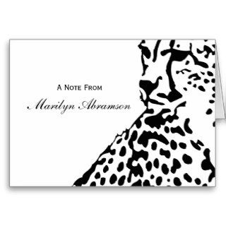 Sketched Black Leopard Outline Note Cards