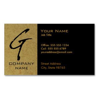 Monogrammed Granite Business Card   G