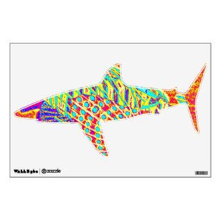 SHARK SHAPED  WALL DECAL 2 WITH ABSTRACT DESIGN