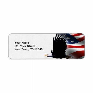 Bald Eagle Flies the Flag Memorial Day Custom Return Address Label