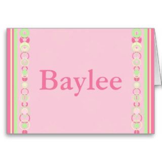 Baylee Modern Circles Pink Name Card