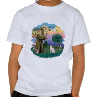 St Francis (ff)   Lilac Point Siamese cat T Shirts