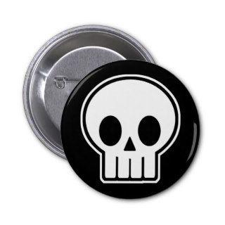 Vector Skull Halloween Pinback Button