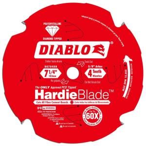 Diablo 7 1/4 in. x 4 Tooth Polycrystalline Diamond Tipped Hardie Circular Saw Blade D0704DH
