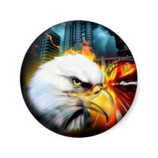 eagle round sticker