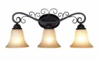 Trans Globe Lighting 21043 ROB Three Light Garland Bathroom Fixture from the New Century Collection, Rubbed Oil Bronze   Vanity Lighting Fixtures  