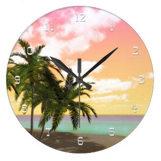 Dreamy Desert Island Wall Clock