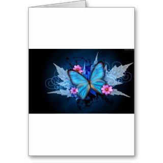 Blue Butterfly Abstract Greeting Card