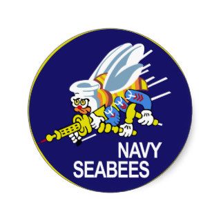 Seabees NAVY Round Sticker