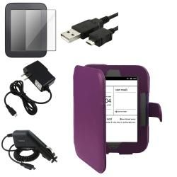 Purple Case/Screen Protector/Chargers/Cable for Barnes & Noble Nook 2 BasAcc Tablet PC Accessories