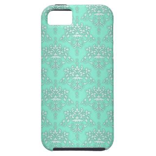 Two Tone Teal Girly Fancy Damask iPhone 5 Case