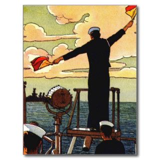 U.S. Navy Corpsman Semaphore Signal Flag Postcard