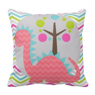 Pink and Blue Dragon Throw Pillow