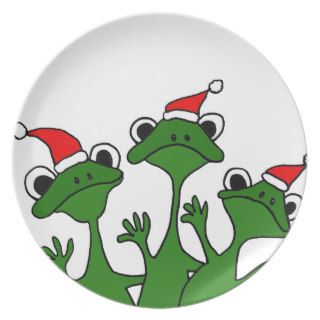 XX  Christmas Tree Frogs Cartoon Plates
