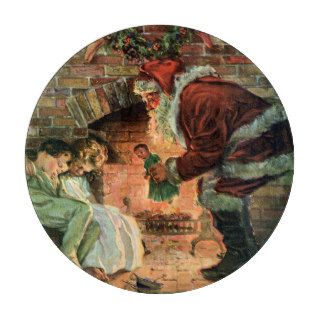Vintage Christmas, Victorian Santa Claus Fireplace