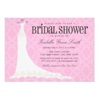 5 x 7 Delicate Damask  Bridal Shower Invite