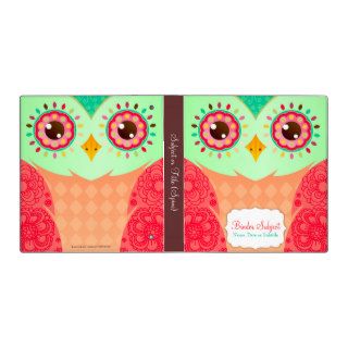 Boho Red & Green Owl Binders