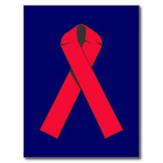 Large Red Ribbon for AIDS Awareness Postcards