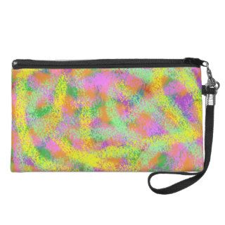 Color Everywhere Abstract Digital Art Wristlet Clutch
