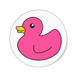 Pink Rubber Duck Round Sticker