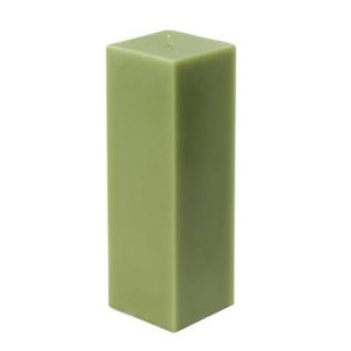Zest Candle 3 in. x 9 in. Sage Green Square Pillar Candle Bulk (12 Box) CPZ 157_12