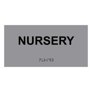 ADA Nursery Braille Sign RSME 482 BLKonGray Wayfinding  Business And Store Signs 