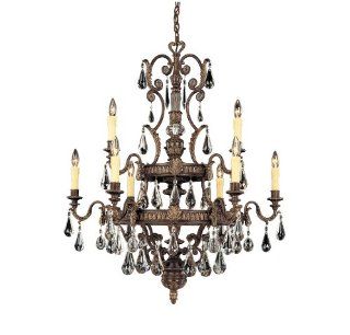 Savoy House 1 6203 9 241 Chandelier with Clear Cut Crystals Shades, Moroccan Bronze Finish    