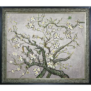 Vincent Van Gogh 'Branches Of An Almond Tree In Blossom' Hand Painted Framed Canvas Art Canvas