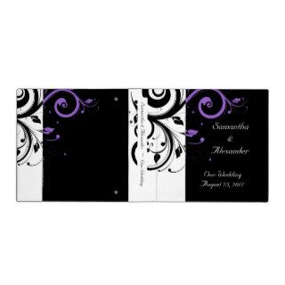 Black and White with Purple Swirl Accent Binders
