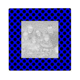 Blue and Black Polka Dot Border Plaque