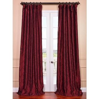 Red Exclusive Patterned Faux Silk 120 Inch Curtain Panel EFF Curtains