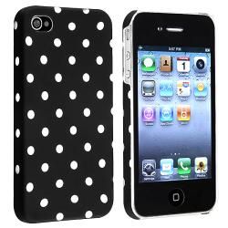 Black Dot Rubber coated Case Protector for Apple iPhone 4S/ 4 Eforcity Cases & Holders