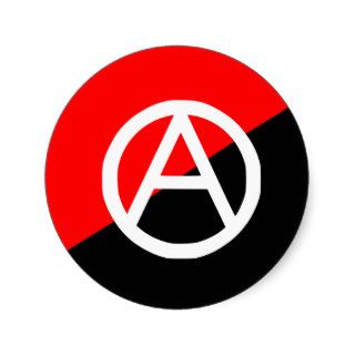 Red Black and White Anarchist Flag Anarchy Stickers