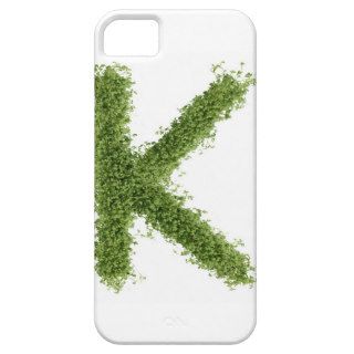 Letter 'K' in cress on white background, iPhone 5 Case