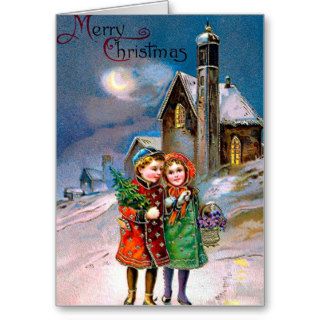 Vintage Children Christmas Greeting Cards