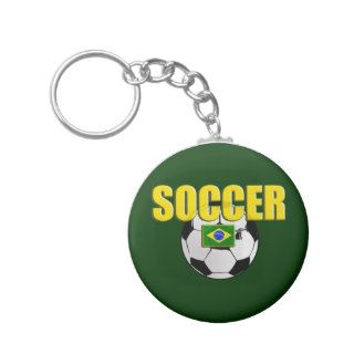 Soccer brazil logo soccer ball gift flag keychain