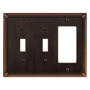 Creative Accents Steel 2 Toggle 1 Decorator Wall Plate   Antique Bronze 3029AZ
