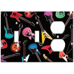 Art Plates Electric Guitars   Double Switch / Outlet Combo Wall Plate SSO 95