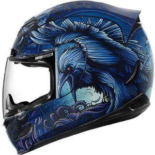 Icon Airmada Ravenous Blue Motorcycle Helmet (Medium 0101 7084) Automotive