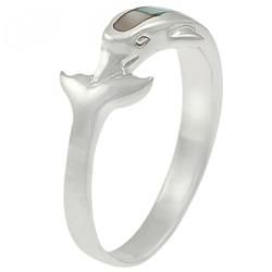 Tressa Sterling Silver Mother of Pearl Dolphin Ring Tressa Sterling Silver Rings