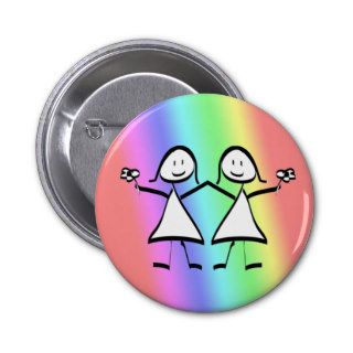 Rainbow Pride Lesbian Brides Pinback Buttons