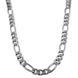 Fremada 14k White Gold 24 inch Classic Figaro Link Chain Fremada Gold Necklaces