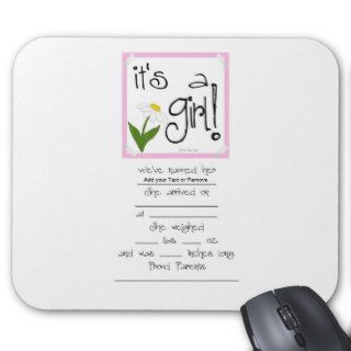 It's a Girl cute ways to Announce a birth Mousepads