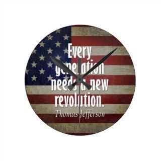 Thomas Jefferson Quote on Revolution Round Wall Clock