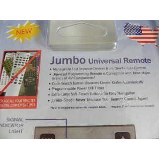 8 Functions Jumbo Universal Remote Control TV VCR Cable DVD Satellite Kitchen & Dining